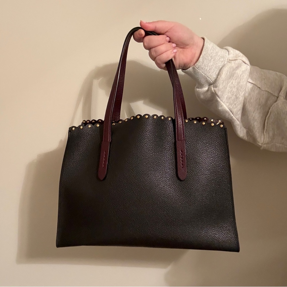 Coach Charlie Carryall with Scallop Rivets Handbag with Shoulder Strap - Picture 5 of 14